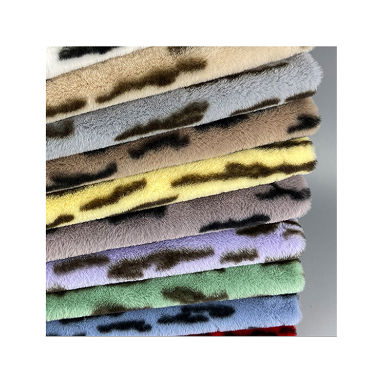 KINGCASON Customized Size and Logo Print Wrap Knit Fake Faux Rabbit Fur Fabric For Home Textile / Toys / Garments / Coats