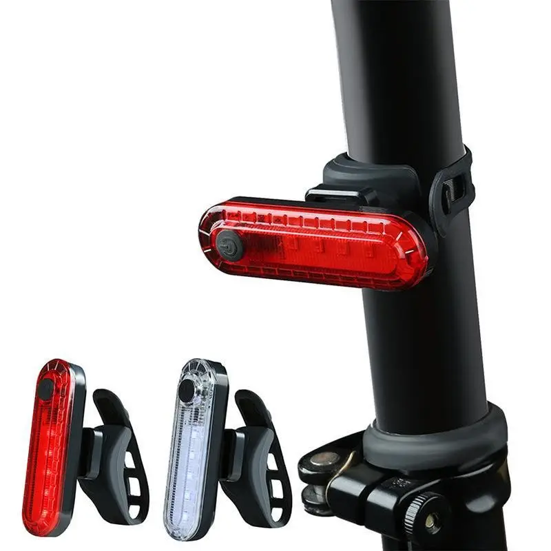 Amazon Wholesale USB Rechargeable LED Bicycle Rear Light Waterproof Night Safety Tail Light Warning Bike Back Rear Light