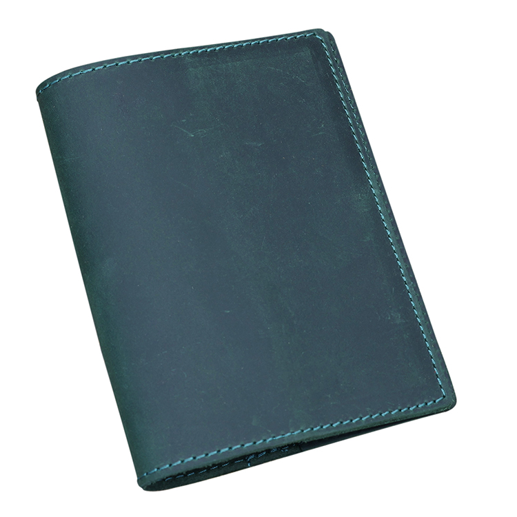 Personalized Book Leather Cover Green Genuine Leather Notebook Soft Cover Planner Customized Logo