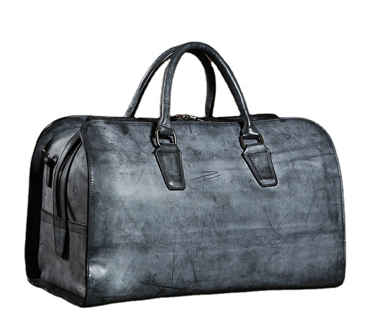 Men's Genuine Leather Overnight Travel Weekender Bag Leather Luggage
