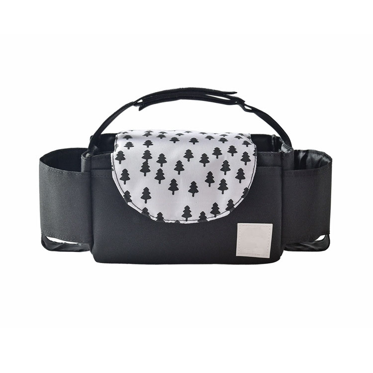 Universal Diaper Travel Storage Hanging Baby Stroller Organizer with Cup Holders