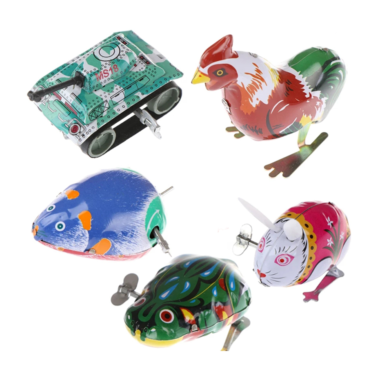 2022 Kids Funny Tin Classic Wind Up Clockwork Toys Jumping Frog Vintage Toy Jumping Frog Vintage Action Figures Toy