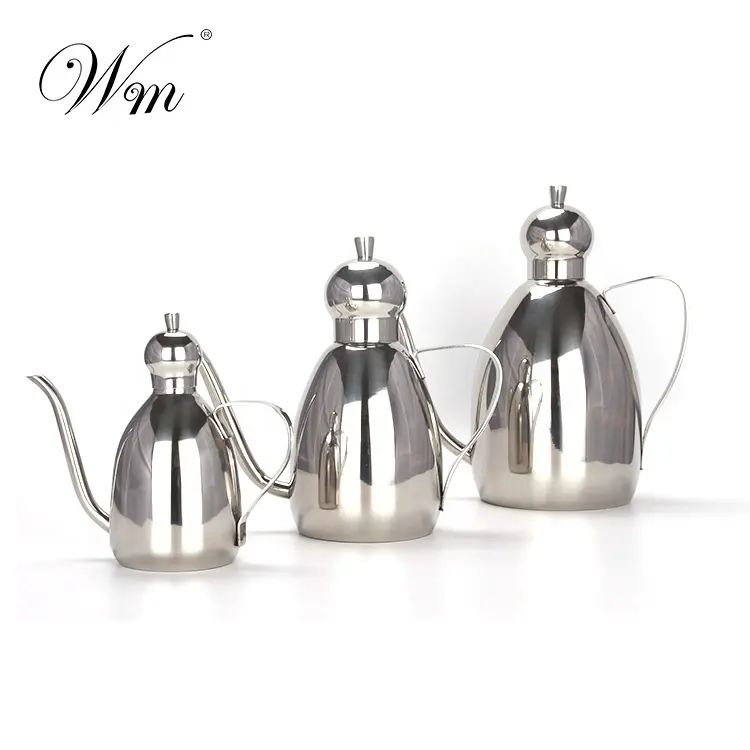 China Made Drum shape Vintage Stainless Steel Kitchen Olive Oil Pot Oil dispenser Oilcan Vinegar Pot Bottle