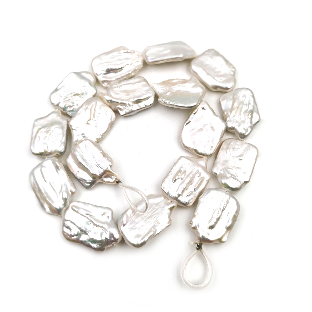 china cultured natural real freshwater pearl strand string beads wholesale loose approx 25MM white baroque pearls cheap price