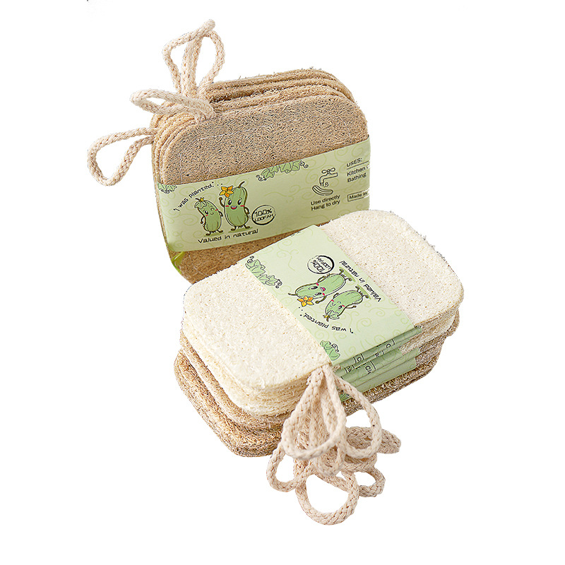 100% Natural Biodegradable Organic Dish Luffa Bath Exfoliating Loofah Sponge Pads kitchen Cleaning Loofah Sponge