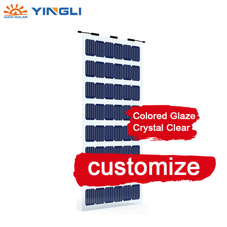 clear glass solar greenhouse solar panel 220v transparent solar cell panel bipv solar panel mono bipv