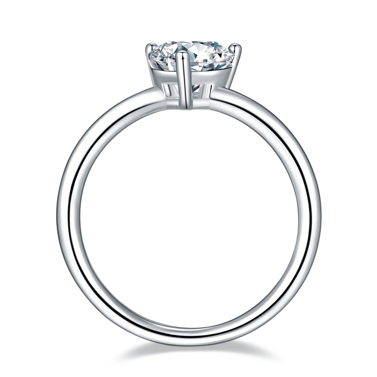 Wholesale price 18K gold oval cut heart shape luster shinning 1 carat D quality moissanite couple wedding ring ring for woman
