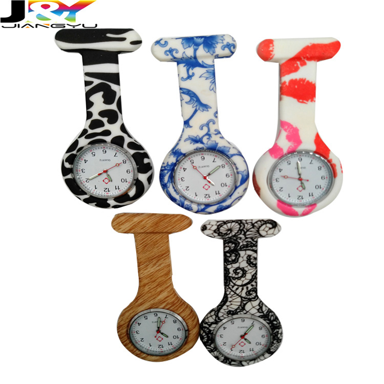 JiangYu Pattern print Silicone Nurse doctor FOB watch (SN5041-5045)