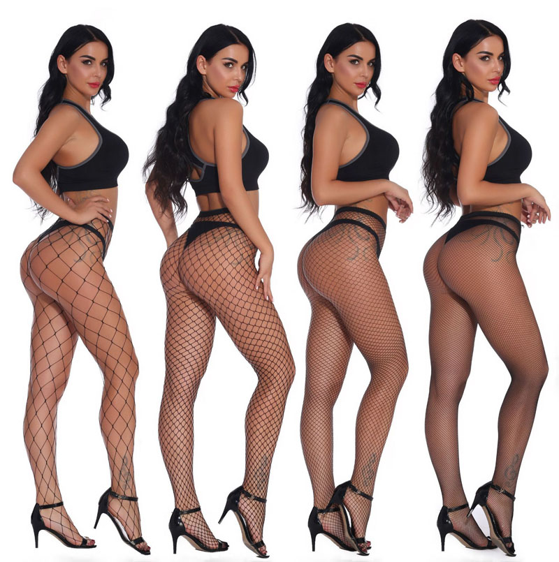 Cowinner 2020 Womens Fishnet Stockings Mesh Hollow Stretch Bottoming Tights Suspender Pantyhose Thigh High Stockings