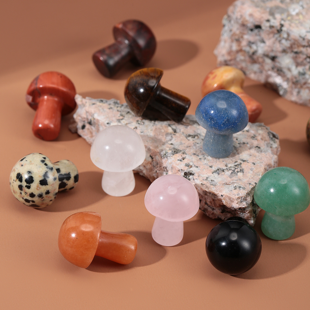 2 cm Natural Crystal Quartz Mushroom Stone Healing Crystals New Crafts Mushrooms Gemstone for Home Decor