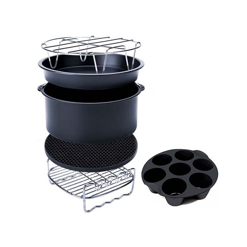 Cross-border air fryer accessories universal 6-piece baking basket grill roasting pin Household fryer accessories