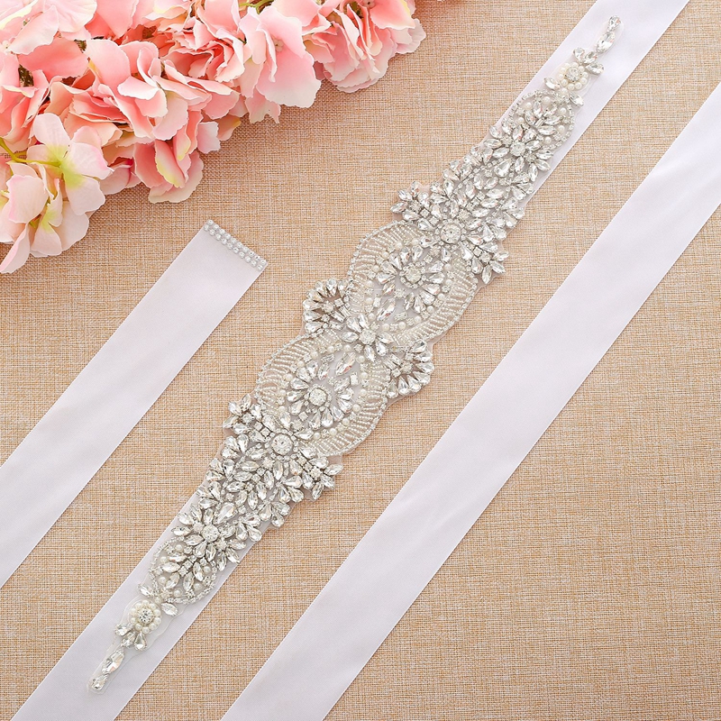 Handmade Crystal Beaded Bridal Sash Rhinestone Wedding Accessories Bridesmaids Prom Gown Formal Dress Belts