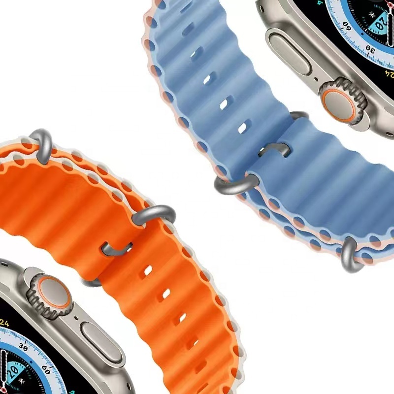 Ремешок силиконовый для Apple Watch Series 8 7 6 5 4 3 2 1 SE, спортивный браслет для смарт-часов, ультра 49 мм