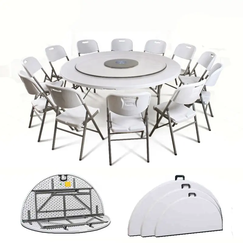 Plastic Round Table Good Quality Outdoor Catering Plastic Folding Round 6ft Banquet Table