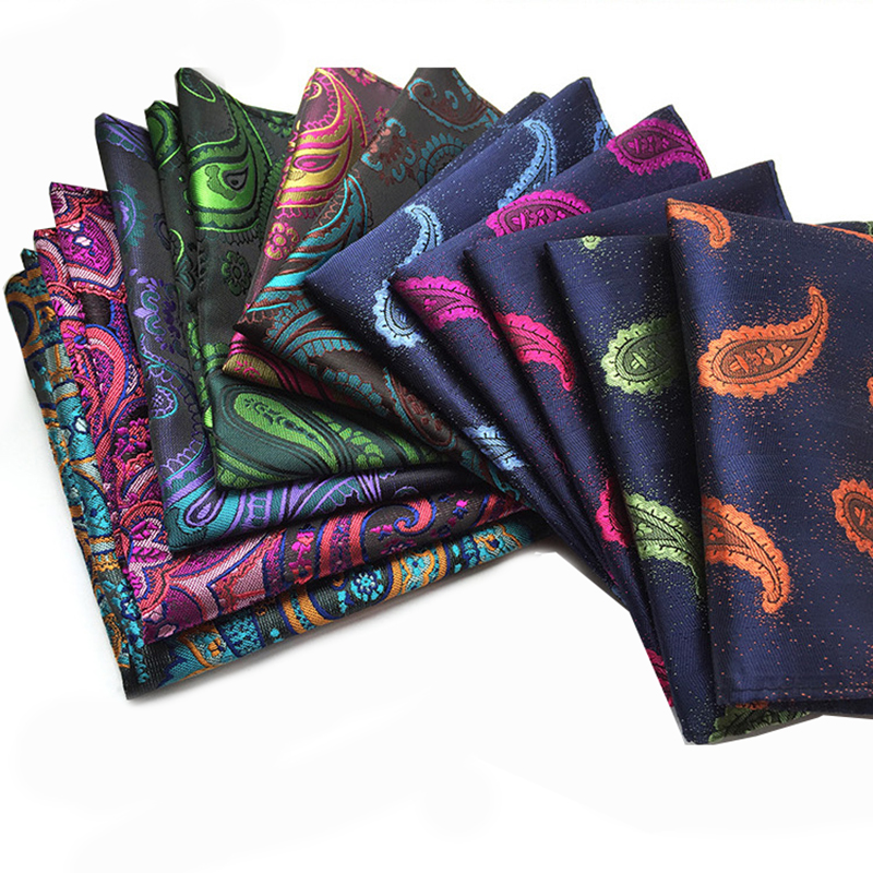 Custom Luxury Men's Silk Handkerchief Polka Dot Jacquard Hankies Silk Hanky Business Pocket Square Chest Towel 25x25CM