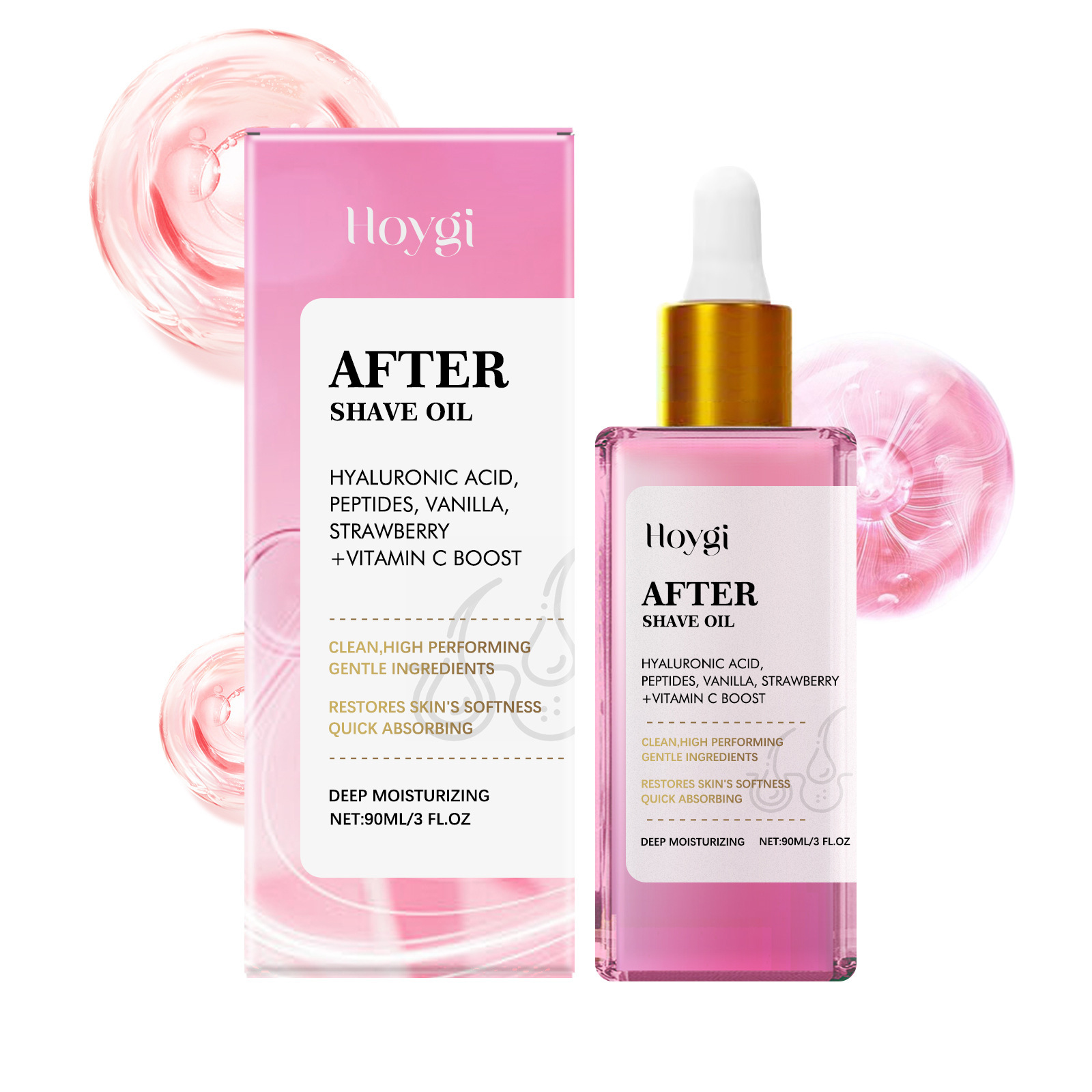 HOYGI Strawberry Smell Hair Aftershave Care Essential Oil For Women Powerful Moisturizing Smoothing Skin After Shave Oil