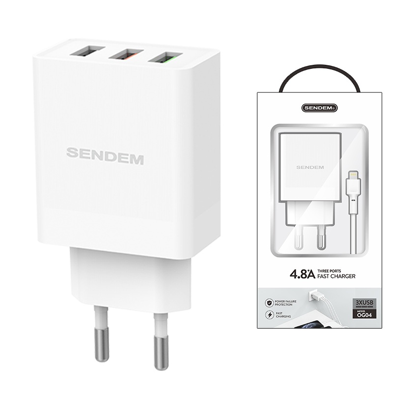 Лидер продаж, надежное Сетевое зарядное устройство с 3 USB-портами 4,8 А и вилкой европейского стандарта, Лидер продаж в странах ЕС