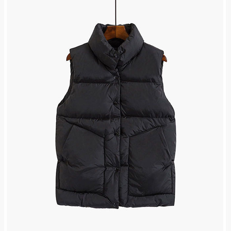 Wholesale woman puffer jacket winter windproof plain sleeveless outdoor down puffer jacket