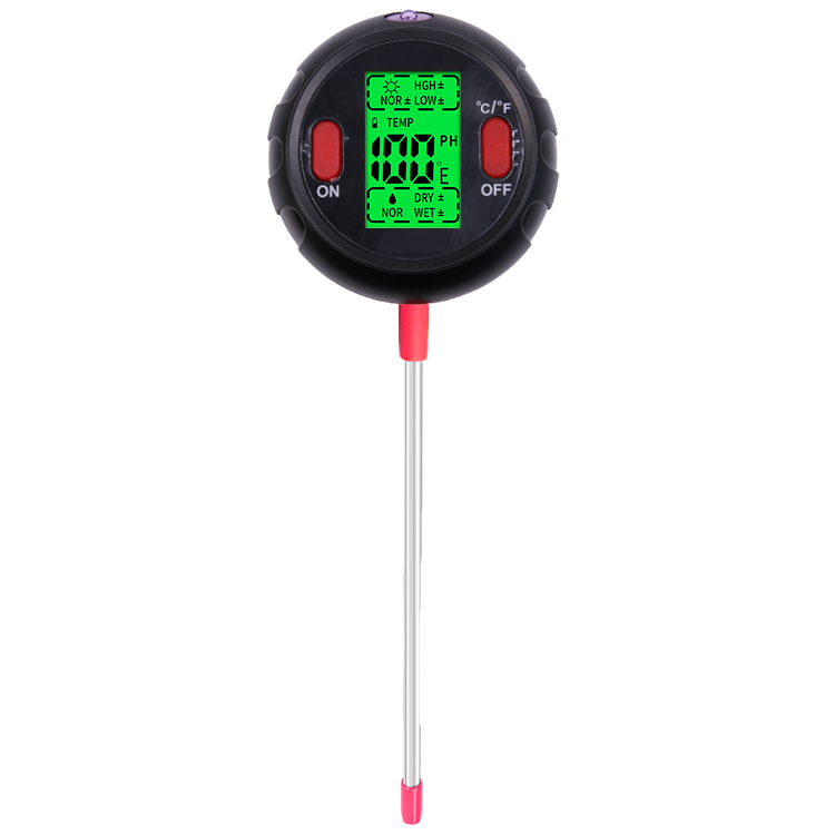 5 in 1 Soil PH Meter Professional LCD Display Temperature Moisture Sunlight PH Soil Tester Meter