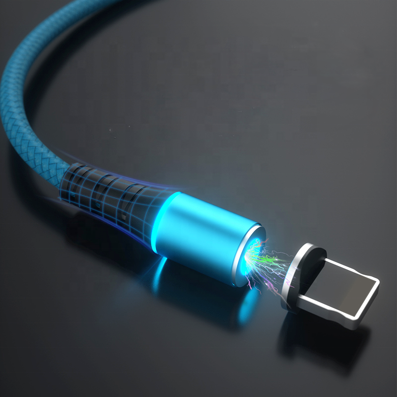 Wik-YZ, заводская цена, 360 градусов, кабель типа c, светодиодный usb Магнитный кабель A, кабель для быстрой зарядки и передачи данных типа c