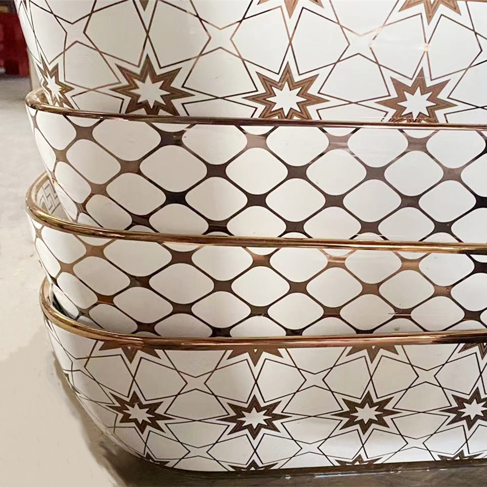 Factory High Quality Transfer Film For Decorate PVD Ceramic/Porcelain/Pottery Wash Basin/toilet Gold Plating Decal Paper