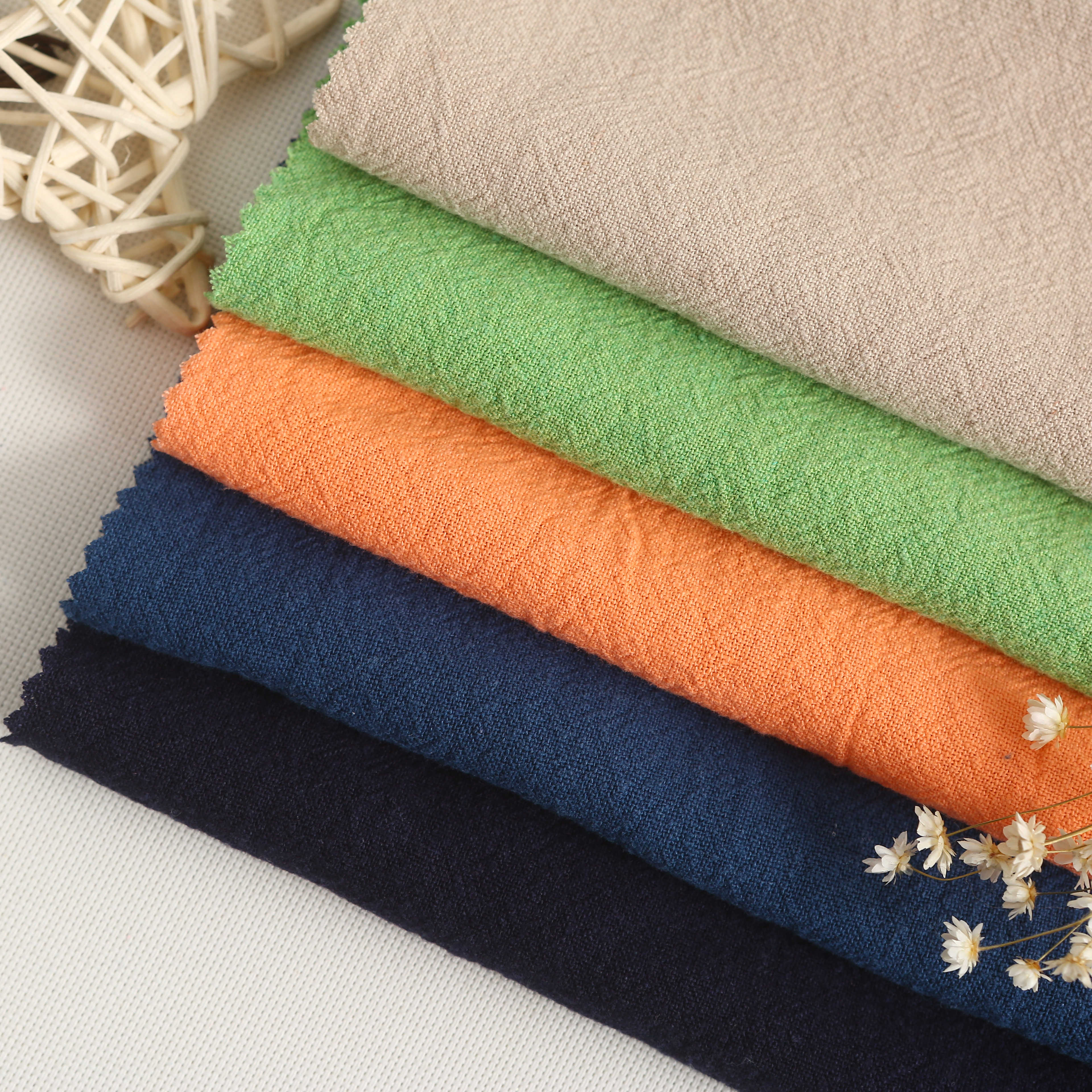 High qualityin stock rayon linen blend dobby fabric clothing fabric for shirt