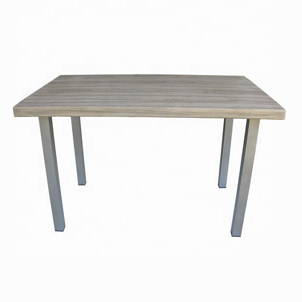 Rectangle Concrete tabletop with wood vein look for outdoor use