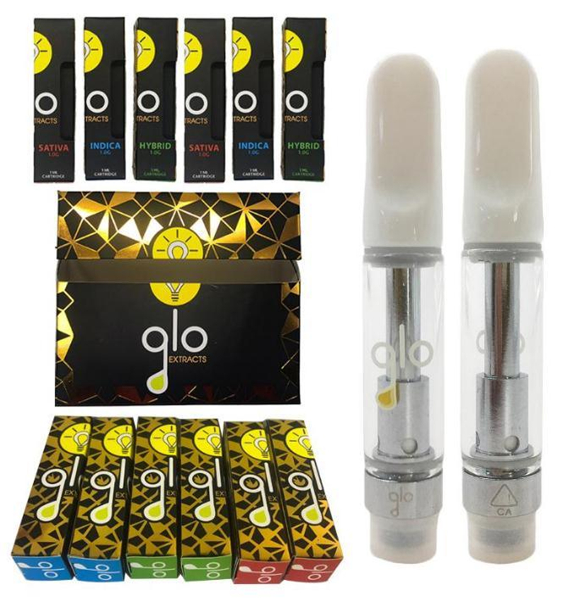 New Glo Carts 0.8ml 1ml Ceramic Glo Extracts Vape Cartridge Empty CBD Vaporizer