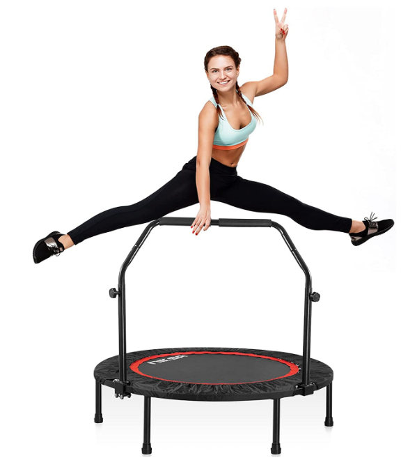 Конвей TPL001 40 дюймов складной мини-батут, фитнес Rebounder с регулируемым поролоновой ручкой, упражнения на батуте для взрослых
