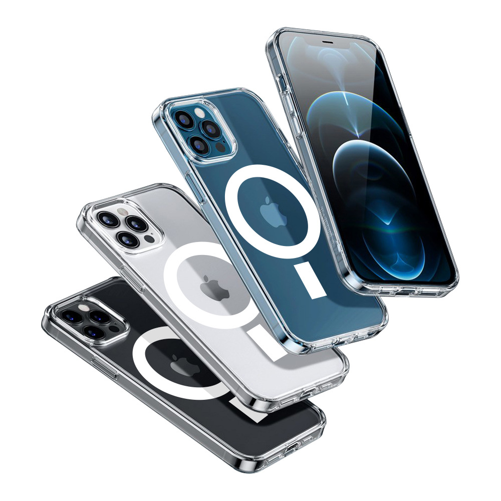 Ultra thin crystal clear PC magnetic phone case suitable for magsafe for iphone 11 12 13 protective cover