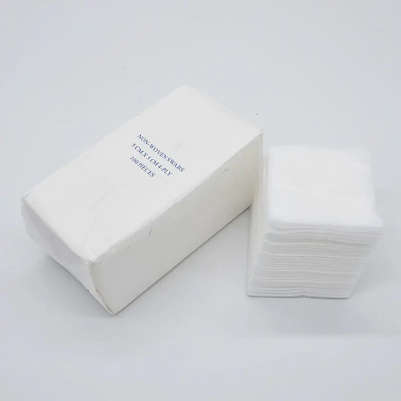 High Quality 100 PCS 4 Ply 2x2 Inch Non Woven Sponges, Non Sterile Dental Gauze Swabs
