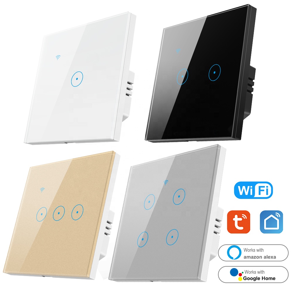 220V UK EU Standard electrical switches wholesale wifi smart light switch no neutral