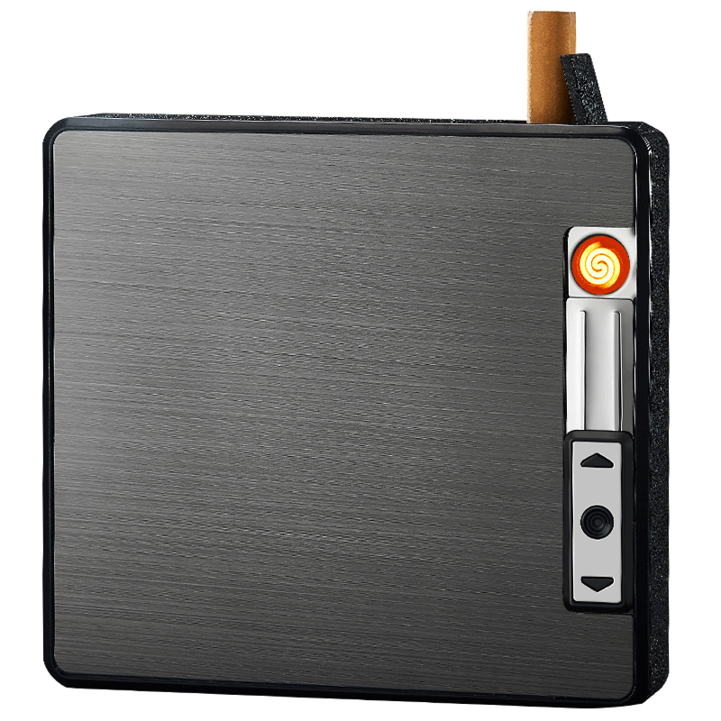 China Moistureproof New Capacity 19pcs Cigarette Case With Usb Lighter Wholesale Logo Customized Cigarette Box 050