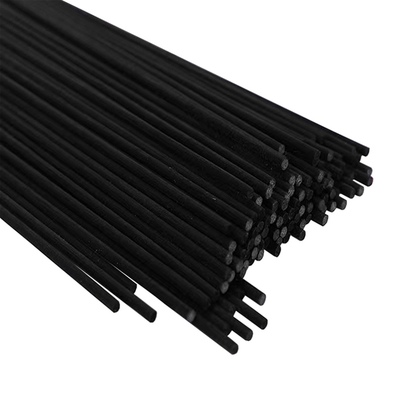 Custom Size High Density Black Fiber Perfume Sticks Glue Free Polyester Fiber Reed Rattan Rod Diffuser Sticks