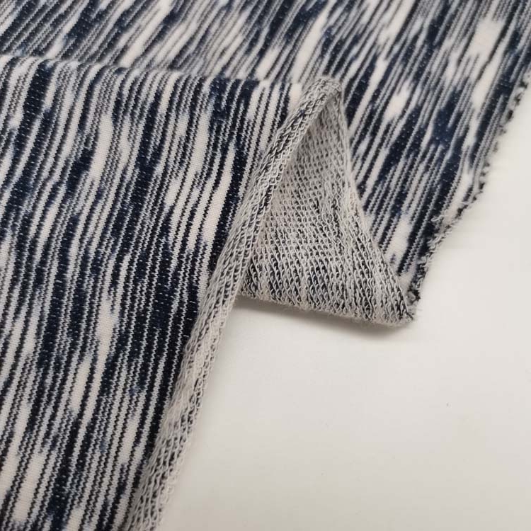 Premium Yarn Stretch Terry Cloth Fabric Space Dyed Loose 100% Cotton Fabric T Shirt