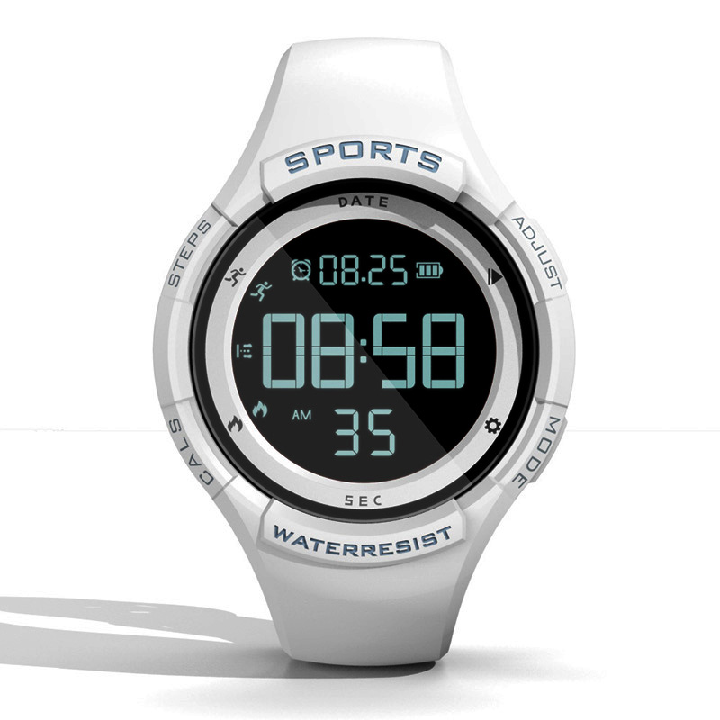 manufacture fashion women's digital wrist watch led display pedometer rubber alarm set mens electronic watches