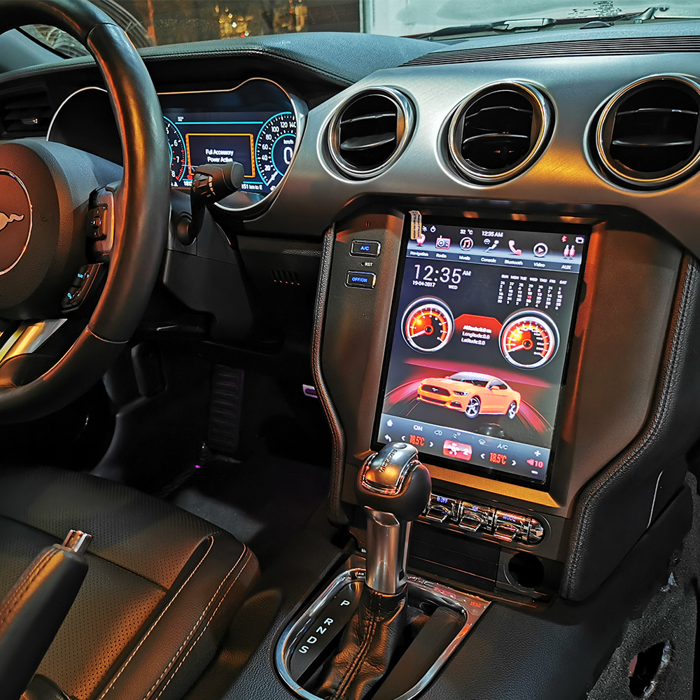 Aucar 10,4 "Android 9,0 автомобиль радио для Ford Mustang 2015-19 вертикальный экран автомобильный стерео видео GPS мультимедийный DVD головное устройство Carplay