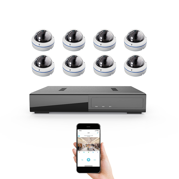 8 Channel CCTV Digital Dome Camera Kit 8Ch Poe Security Camera System Tuya NVR Kit Poe 1TB CCTV System