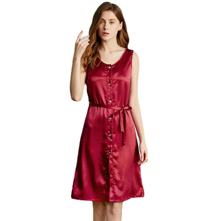 New Pajamas Summer Cardigan Plus Size Ice Silk Thin Nightdress Korean Pajama Pink Nightwear Dress Sleepwear Women