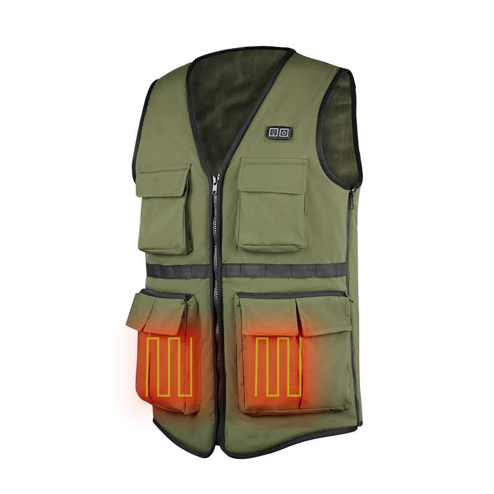 Factory OEM smart heating multifunctional vest 5V 1.8A 5 carbon fiber heating panels warming USB vest