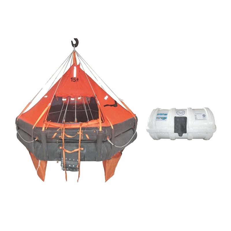 China ODM Self inflating Viking 25 marine with solas coastal life raft 6 100~125 person thrown over inflatable liferaft