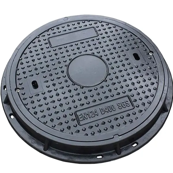 Heavy Duty EN124 B125 800mm plastic SMC fiberglass FRP sewer drain cover Round composite hinged manhole cover