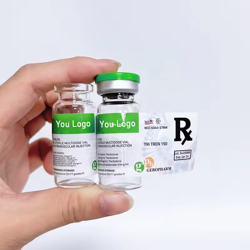 2ml 5ml 10ml PET Medical Sticker Holographic Tirzepatide Vials Labels and Boxes UV Printed Medicine Water Bottle Label Tren