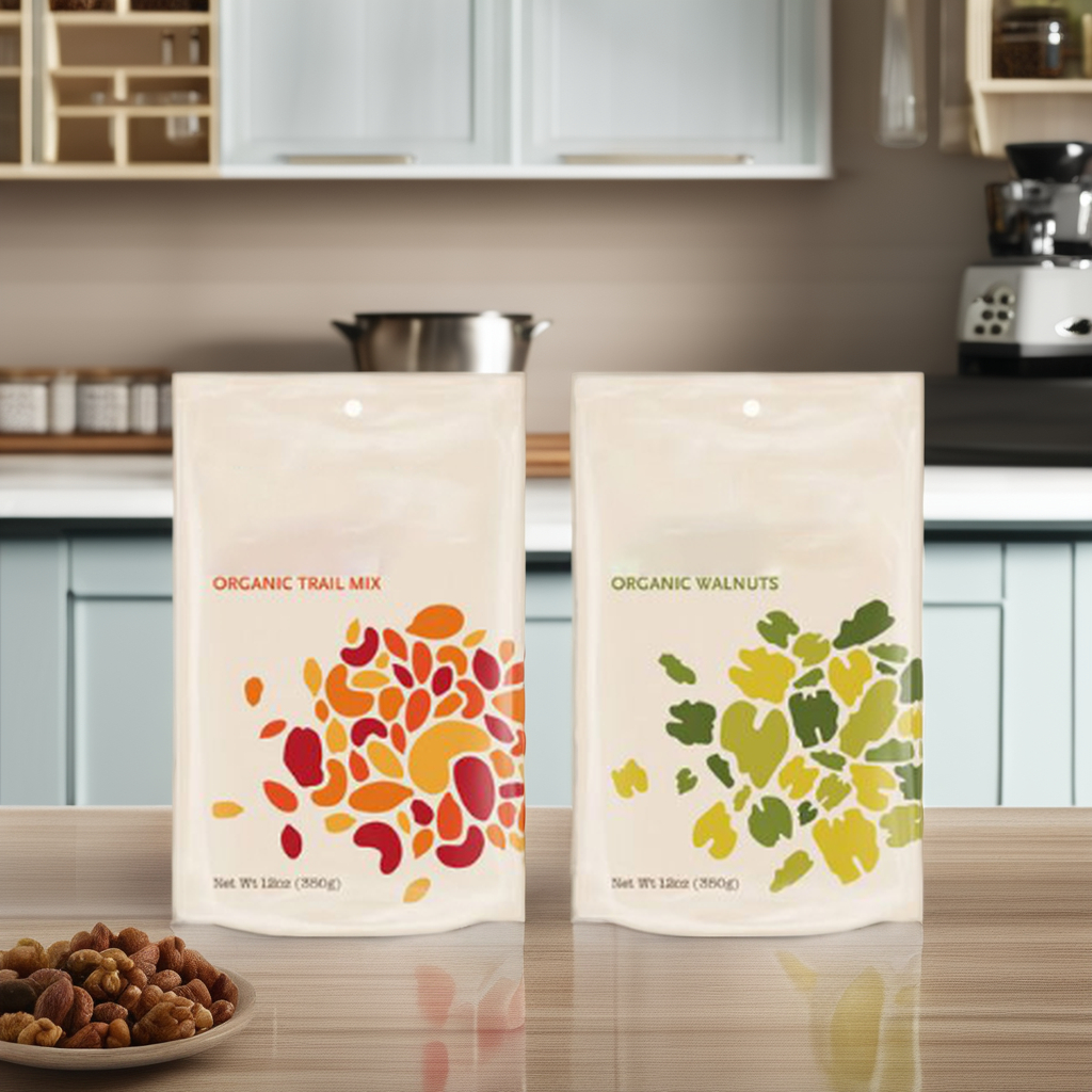 Customizable Stand Up Pouch Snack Packaging For Cashew Nuts Resealable Plastic Aluminum Foil With Zipper Dry Food Packaging Bags