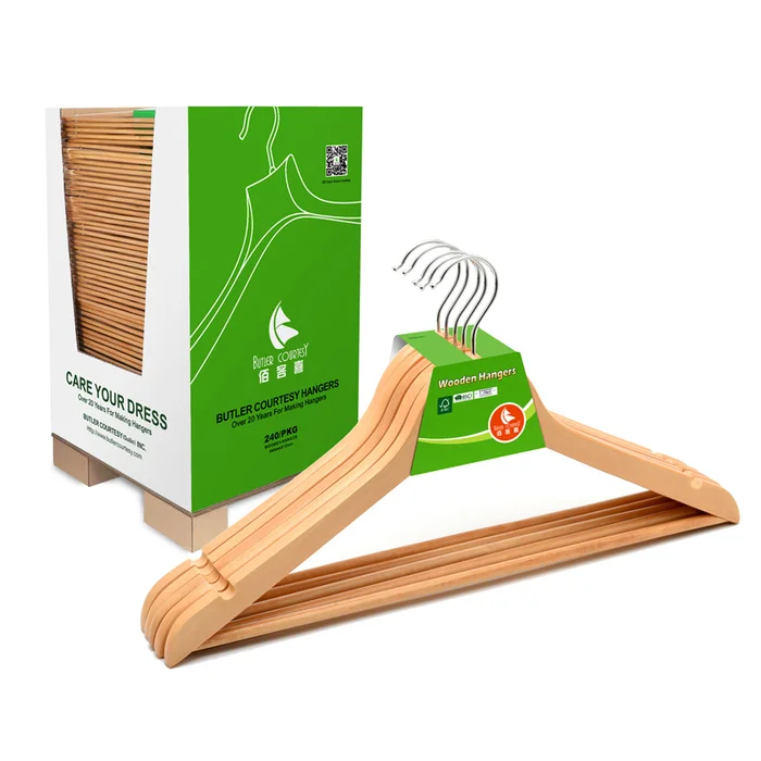 Простая и модная деревянная вешалка lotus maple wood made (5 упаковок) деревянные вешалки