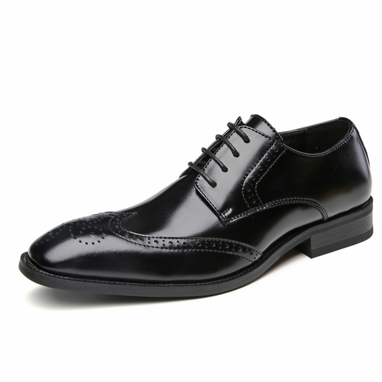 New Fashion British Style Men's Dress Shoes   Oxford Carved Genuine Leather Business Mans Formal Shoes