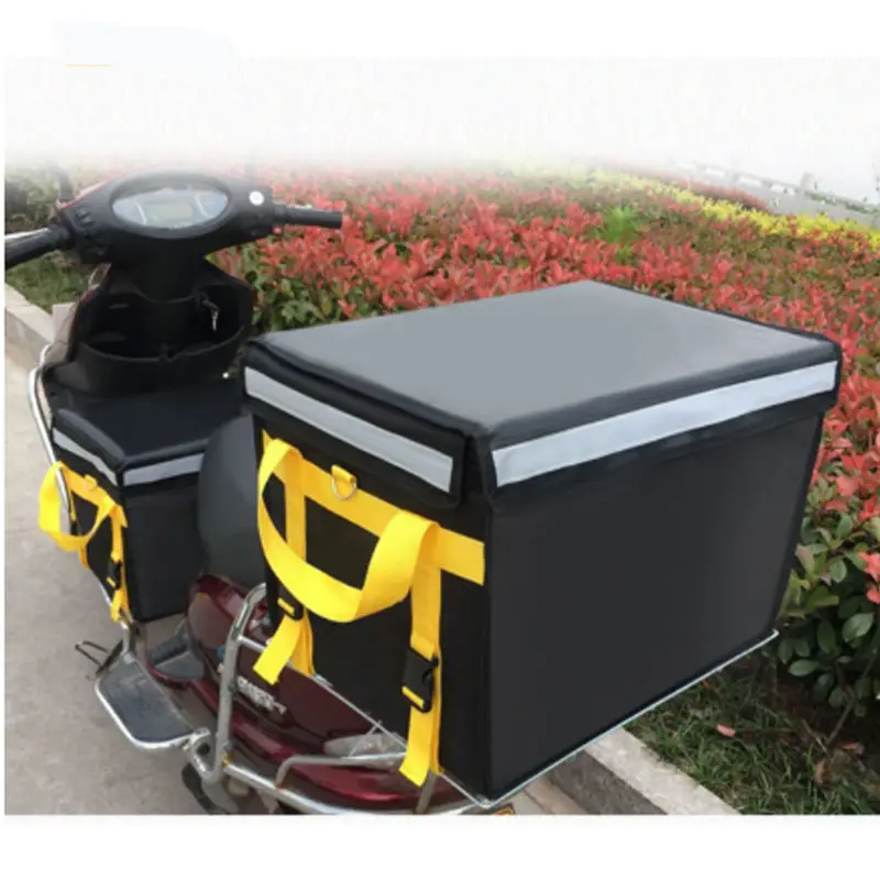 Waterproof Foldable Take-out Food Delivery Bag with cup holder Insulated Custom Thermal Bag For Rider