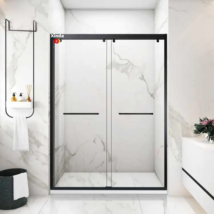 Cheap Shower Room Bathroom With Sliding Clear Tempered Glass Finish Shower Doors