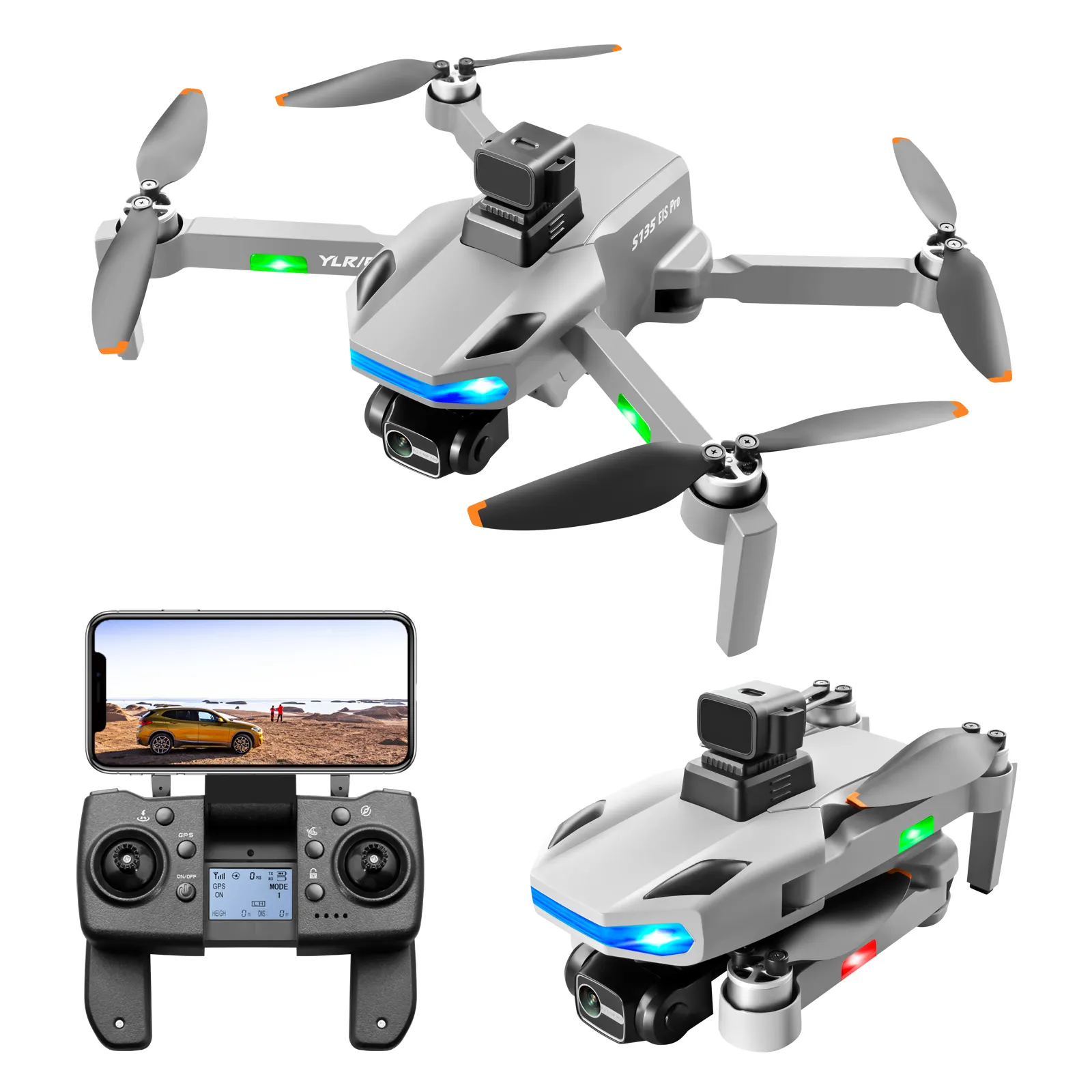 WUPRO Drone Camera 8K HD 5G Brushless GPS Folding Drone With Obstacle Avoidance Dual Wifi Professional Drones
