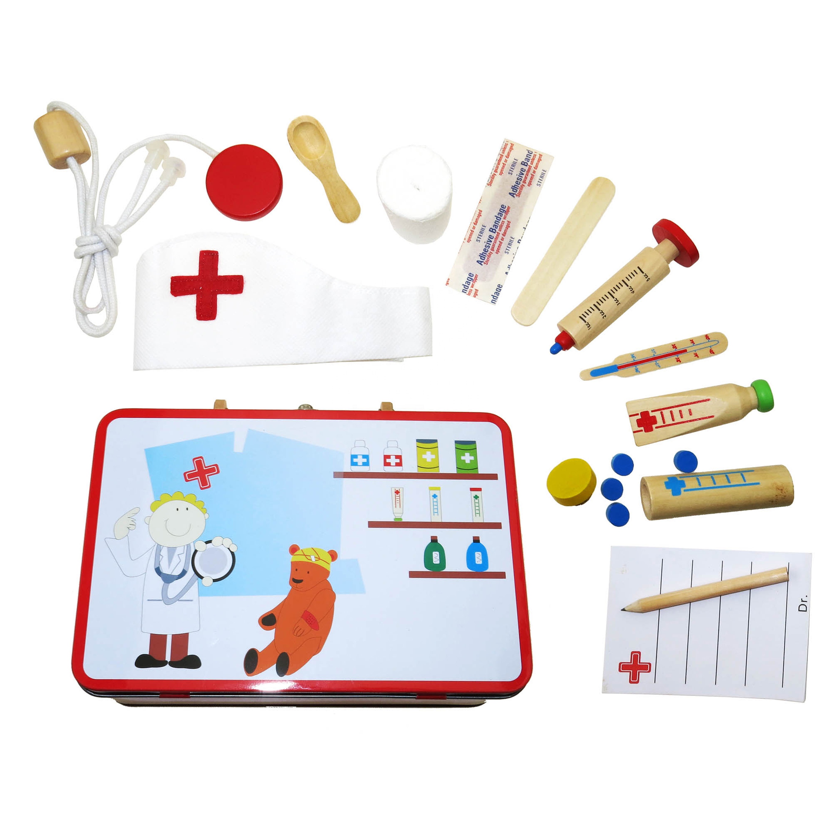 Doctor wooden preschool pretend playset toy
